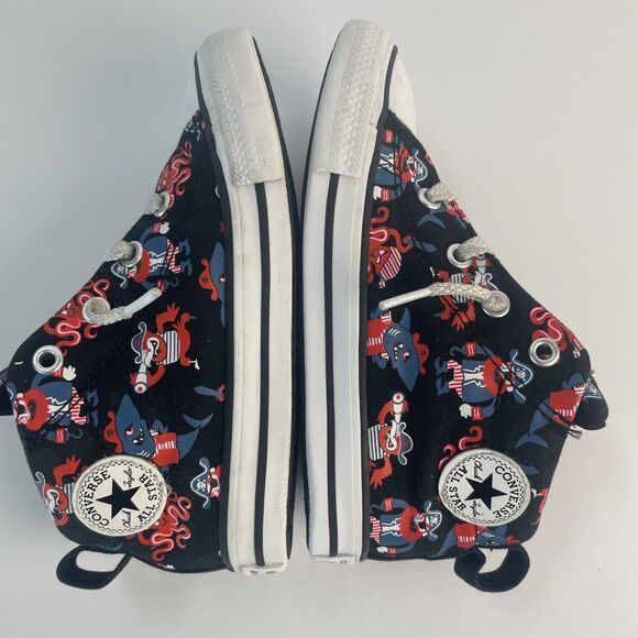 Converse All Stars Chuck Taylor Pirate Print Mid-Tops Infant Toddler Size 9 AHOY - Picture 5 of 7